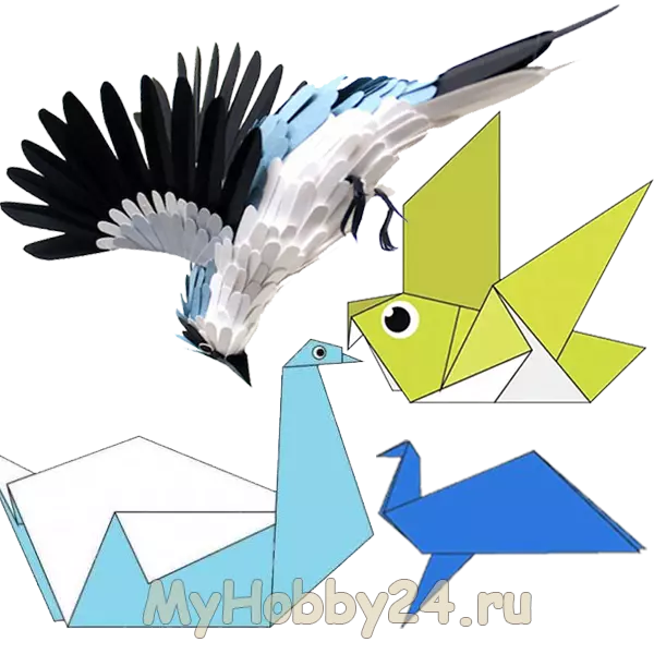 оригами птица +из бумаги