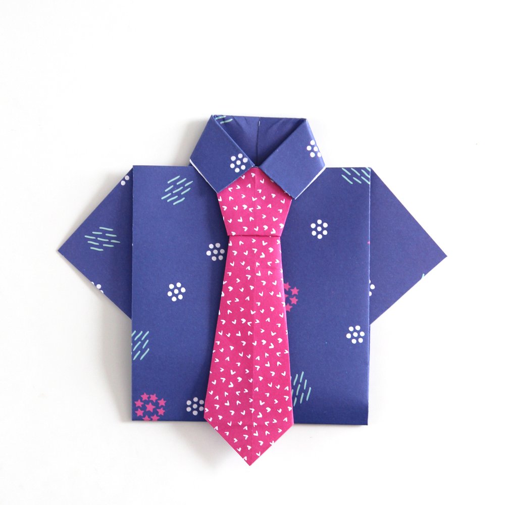 Как сделать открытку-рубашку с галстуком