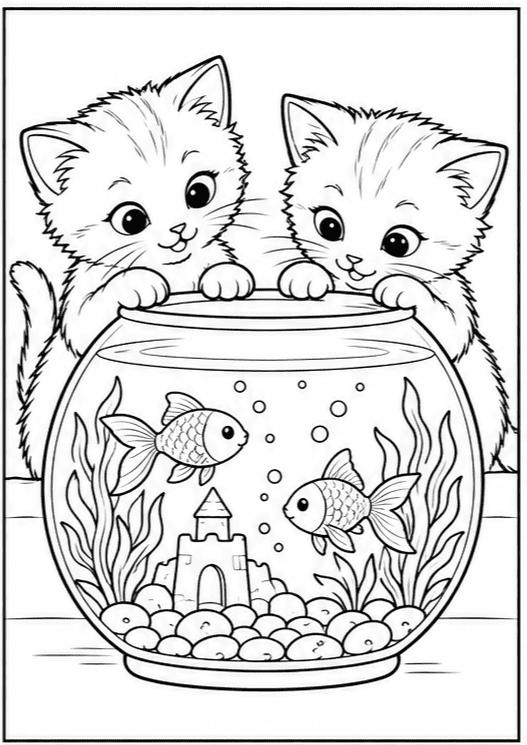 Раскраски котят — скачать и распечатать бесплатно