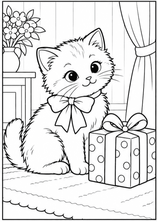 Раскраски котят — скачать и распечатать бесплатно