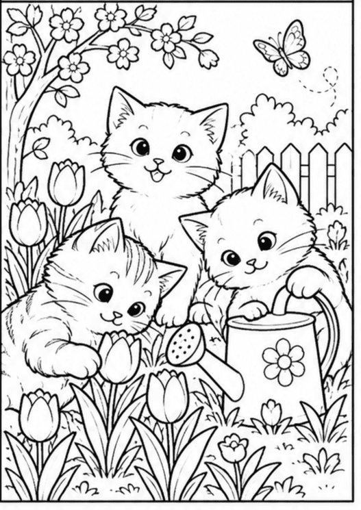 Раскраски котят — скачать и распечатать бесплатно