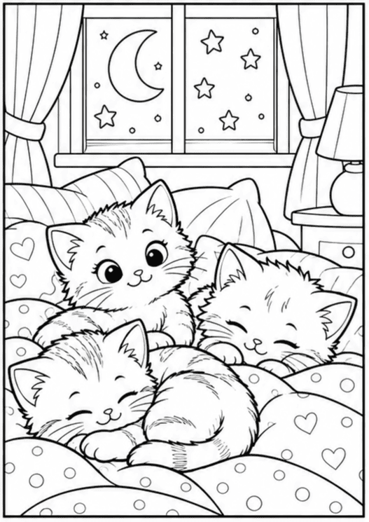 Раскраски котят — скачать и распечатать бесплатно