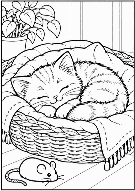 Раскраски котят — скачать и распечатать бесплатно
