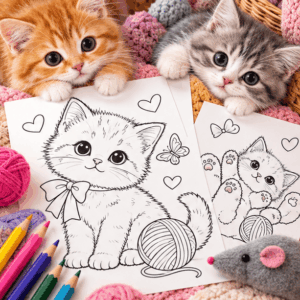 котенок раскраска для детей
