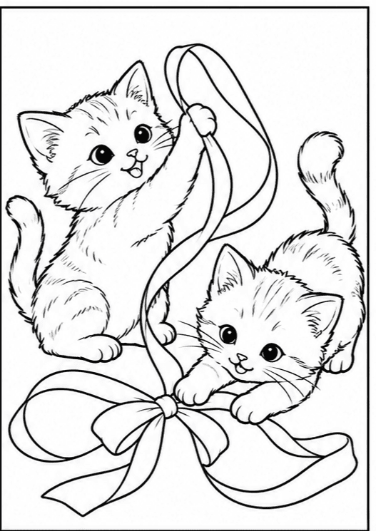 Раскраски котят — скачать и распечатать бесплатно