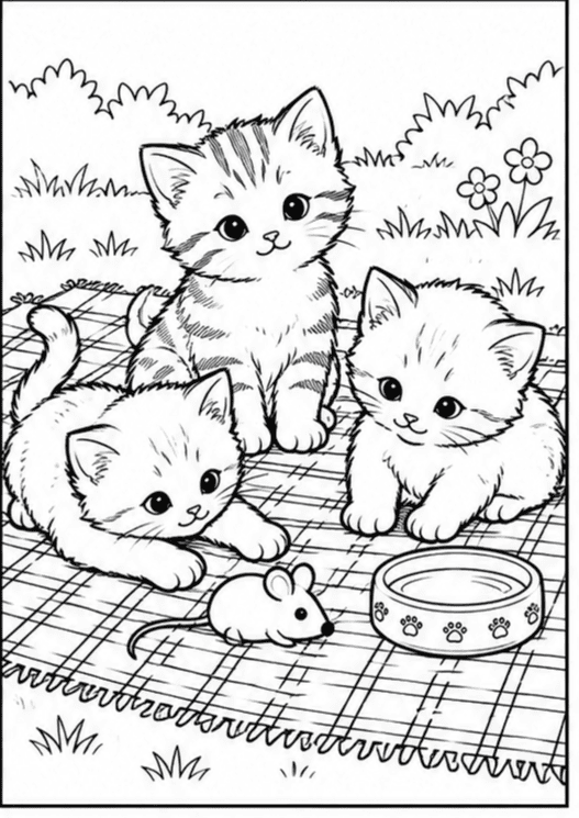 Раскраски котят — скачать и распечатать бесплатно