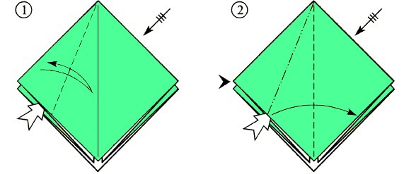 оригами лягушка схема