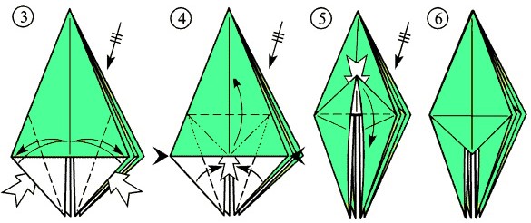 лягушка оригами +из бумаги схемы
