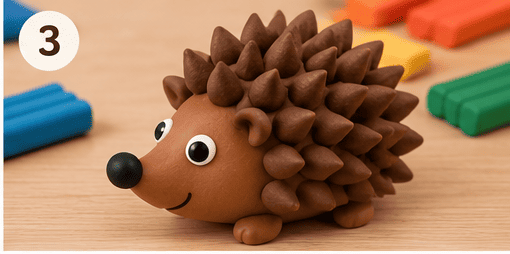 поделка ежик из пластилина