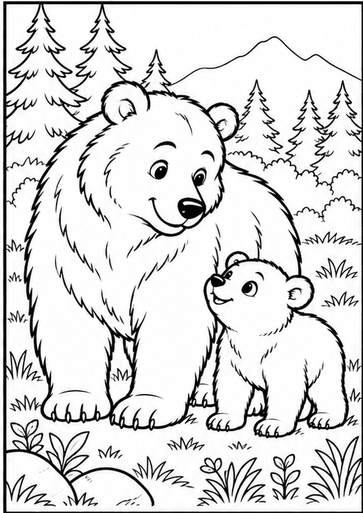 Раскраски: животные в лесу